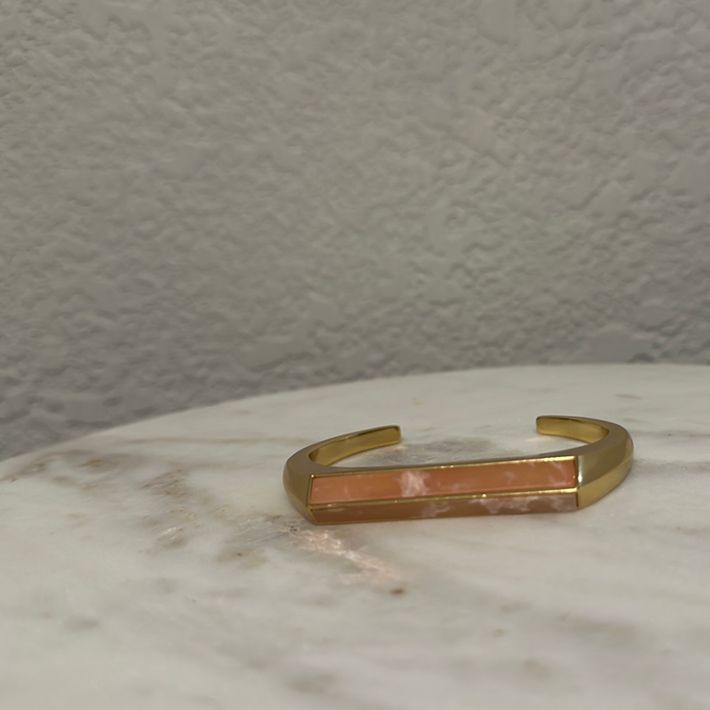 J.Crew Gold and Pink Cuff Bracelet